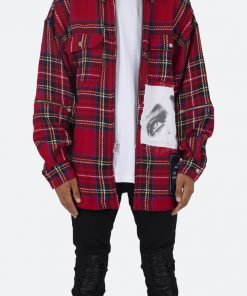 Mnml Exposed Zipper Shirt - Red/Yellow/Blue