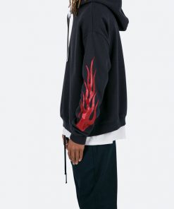 Mnml Flame Cropped Hoodie - Black 12 Mnml Flame Cropped Hoodie - Black