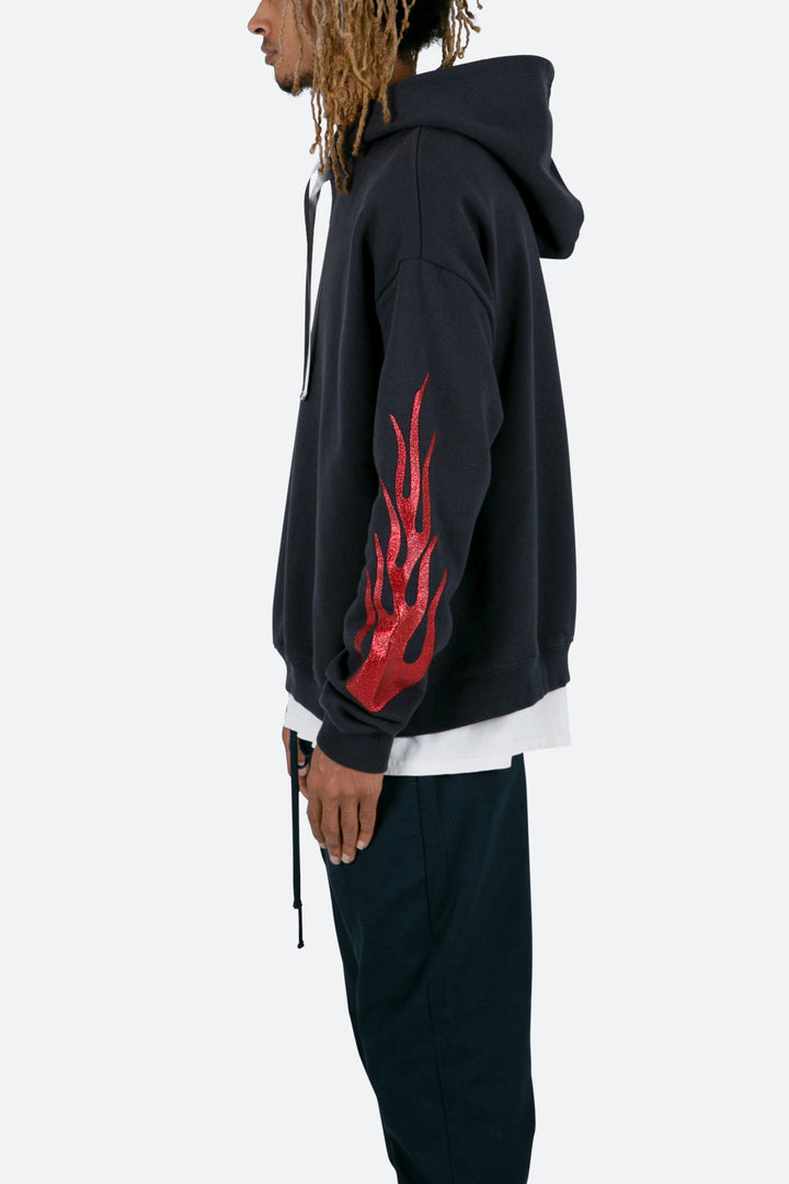 Mnml Flame Cropped Hoodie - Black 5 Mnml Flame Cropped Hoodie - Black