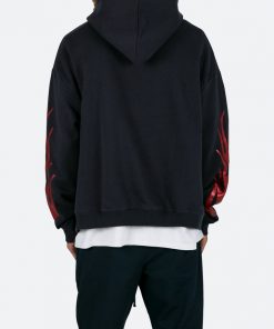 Mnml Flame Cropped Hoodie - Black 13 Mnml Flame Cropped Hoodie - Black