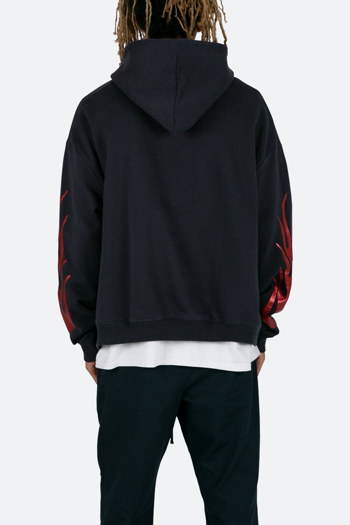 Mnml Flame Cropped Hoodie - Black 6 Mnml Flame Cropped Hoodie - Black