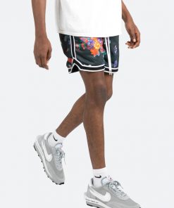 Mnml Floral Basketball Shorts - Black/White