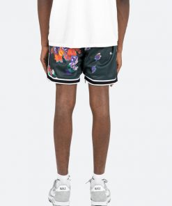 Mnml Floral Basketball Shorts - Black/White