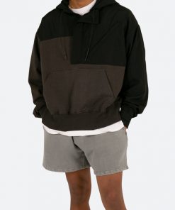 Mnml Hooded Nylon Parka Jacket - Black
