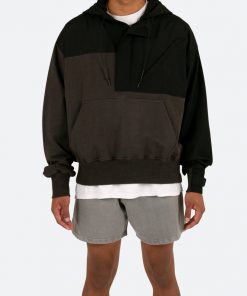 Mnml Hooded Nylon Parka Jacket - Black