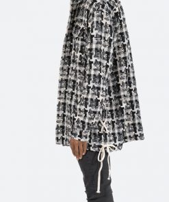 Mnml Laced Loose Woven Shirt - Black/White Tops