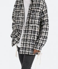 Mnml Laced Loose Woven Shirt - Black/White Tops