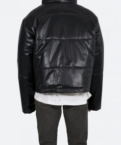 Mnml Leather Cropped Puffer - Black Outerwear 13 Mnml Leather Cropped Puffer - Black Outerwear