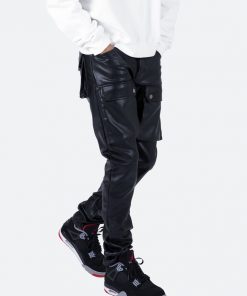 Mnml Leather Snap Cargo Pants - Black Bottoms