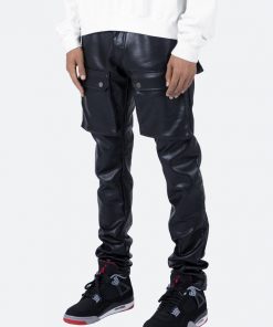 Mnml Leather Snap Cargo Pants - Black Bottoms