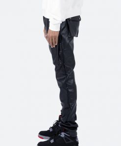 Mnml Leather Snap Cargo Pants - Black Bottoms