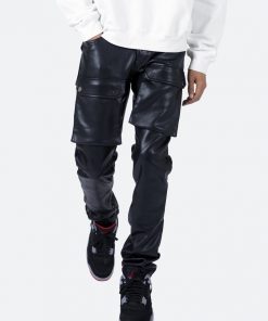 Mnml Leather Snap Cargo Pants - Black Bottoms