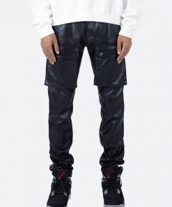 Mnml Leather Snap Cargo Pants - Black Bottoms