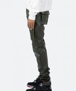 Mnml Leather Snap Cargo Pants - Olive
