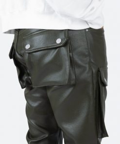 Mnml Leather Snap Cargo Pants - Olive