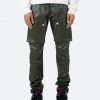 Mnml Leather Snap Cargo Pants - Olive