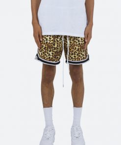 Mnml Bottoms Leopard Basketball Shorts - Orange/Black