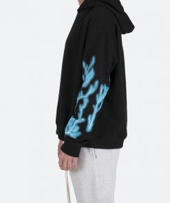 Mnml Lightning Cropped Hoodie - Black