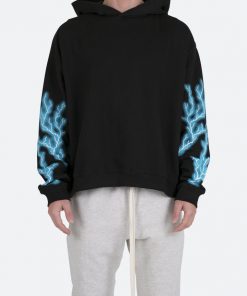 Mnml Lightning Cropped Hoodie - Black