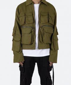 Mnml Lightweight Cargo Jacket - Olive Outerwear