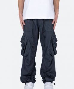 Mnml Lightweight Cinch Cargo Pants - Faded Black