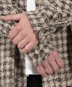 Mnml Tops Loose Woven Flannel Shirt - Brown