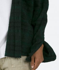 Mnml Loose Woven Flannel Shirt - Navy/Green