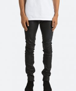 Mnml M134 Leather Pants - Black Denim