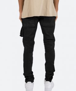 Mnml M329 Waxed Cargo Slim Denim - Black