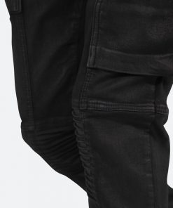 Mnml M329 Waxed Cargo Slim Denim - Black