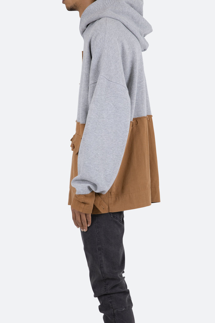 Mnml Outerwear Mash Up Hoodie - Grey 3 Mnml Outerwear Mash Up Hoodie - Grey