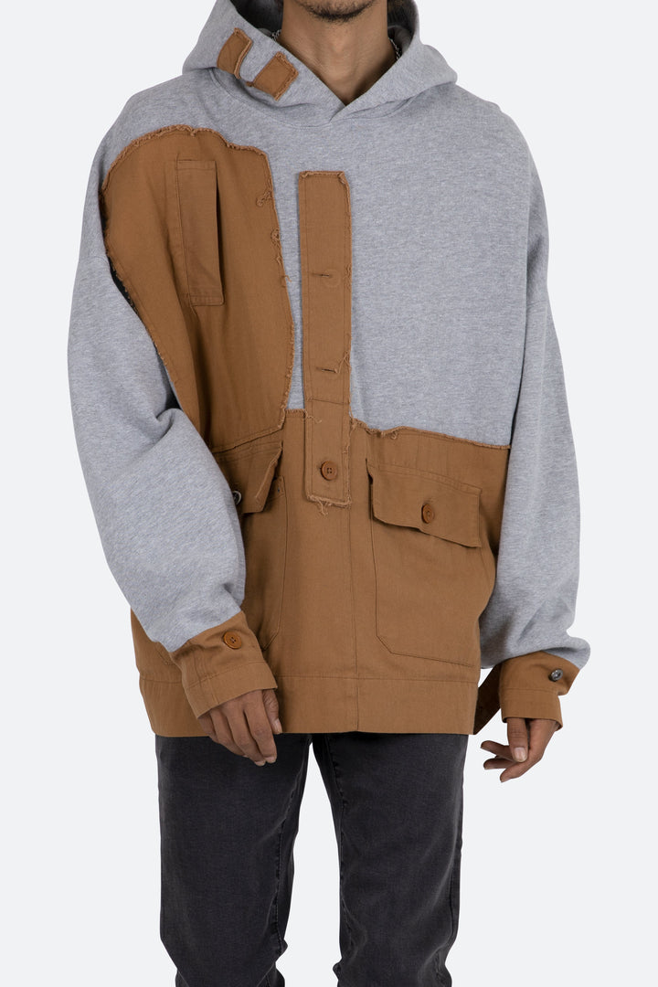 Mnml Outerwear Mash Up Hoodie - Grey 5 Mnml Outerwear Mash Up Hoodie - Grey