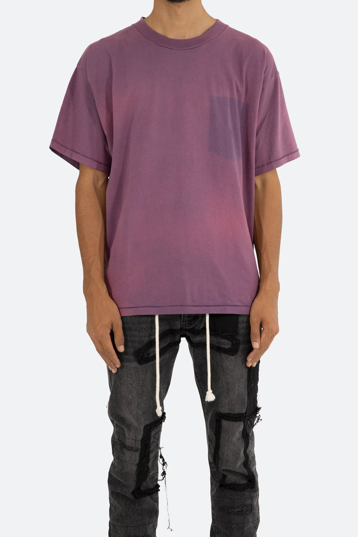 Mnml Missing Pocket Tee - Purple Tops 1 Mnml Missing Pocket Tee - Purple Tops