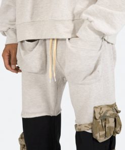 Mnml Bottoms Mixed Material Cargo Pants - Black/Grey 14 Mnml Bottoms Mixed Material Cargo Pants - Black/Grey