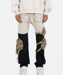Mnml Bottoms Mixed Material Cargo Pants - Black/Grey