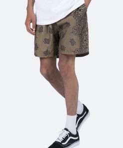 Mnml Nylon Paisley Shorts - Brown Bottoms