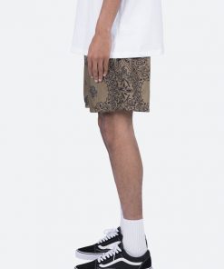 Mnml Nylon Paisley Shorts - Brown Bottoms