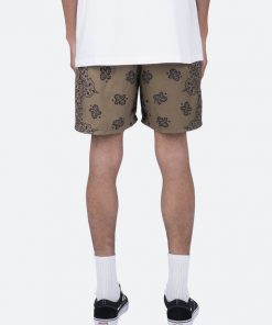 Mnml Nylon Paisley Shorts - Brown Bottoms