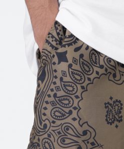 Mnml Nylon Paisley Shorts - Brown Bottoms