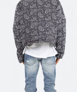 Mnml Outerwear Paisley Cropped Puffer - Black