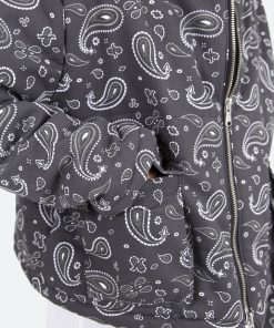 Mnml Outerwear Paisley Cropped Puffer - Black