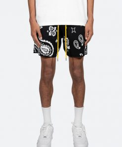 Mnml Bottoms Paisley Knit Shorts - Black