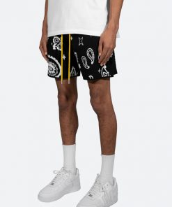 Mnml Bottoms Paisley Knit Shorts - Black