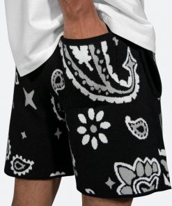 Mnml Bottoms Paisley Knit Shorts - Black