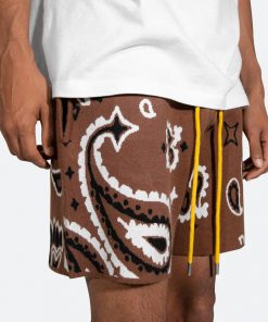Mnml Bottoms Paisley Knit Shorts - Brown
