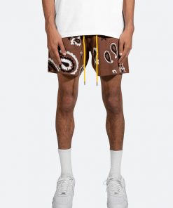 Mnml Bottoms Paisley Knit Shorts - Brown 10 Mnml Bottoms Paisley Knit Shorts - Brown