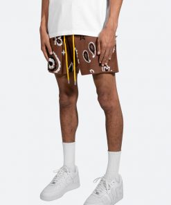 Mnml Bottoms Paisley Knit Shorts - Brown 11 Mnml Bottoms Paisley Knit Shorts - Brown