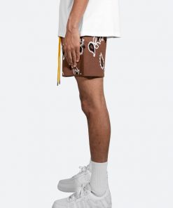 Mnml Bottoms Paisley Knit Shorts - Brown 12 Mnml Bottoms Paisley Knit Shorts - Brown