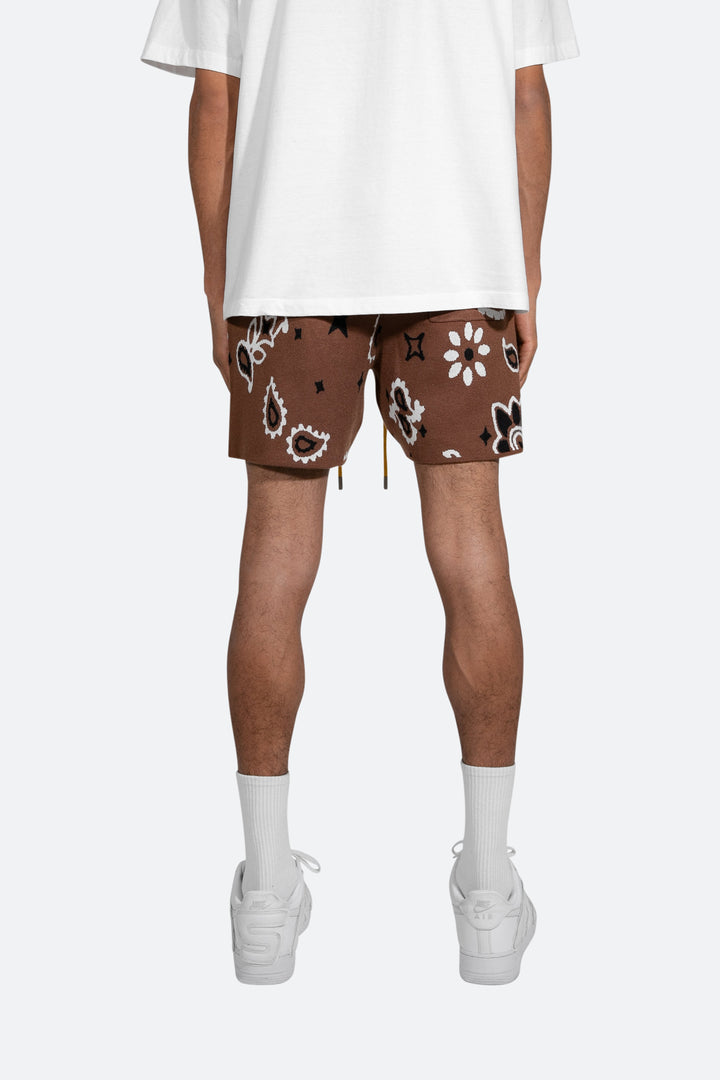 Mnml Bottoms Paisley Knit Shorts - Brown 6 Mnml Bottoms Paisley Knit Shorts - Brown