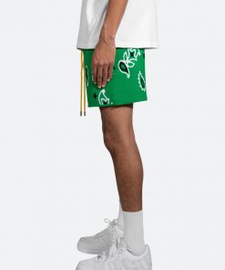 Mnml Paisley Knit Shorts - Green Bottoms